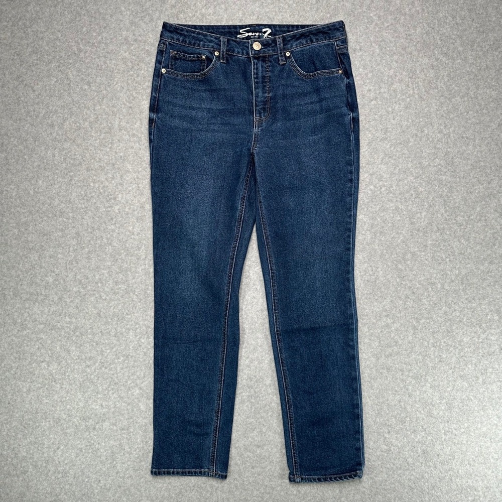 Seven7 Womens Slim Straight Jean Dark Wash High Rise Denim Size 6